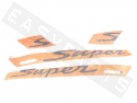 Kit targhette VESPA GTS 'Super' (Arancione con lettere nere)