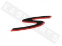 Emblème VESPA 'S' noir/rouge (65x30mm) 